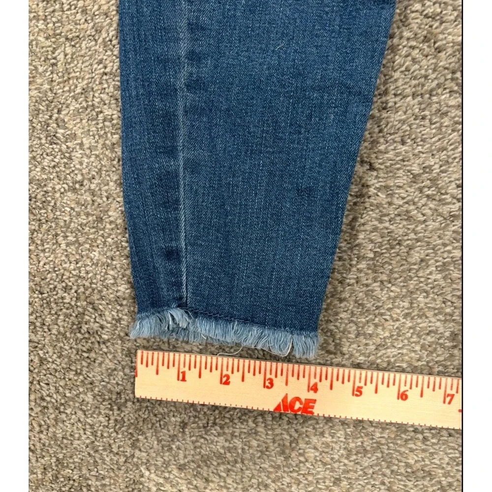 KanCan‎ Jeans Women's 5/26 Blue Denim Distressed Medium Wash Cotton Frayed Hem
